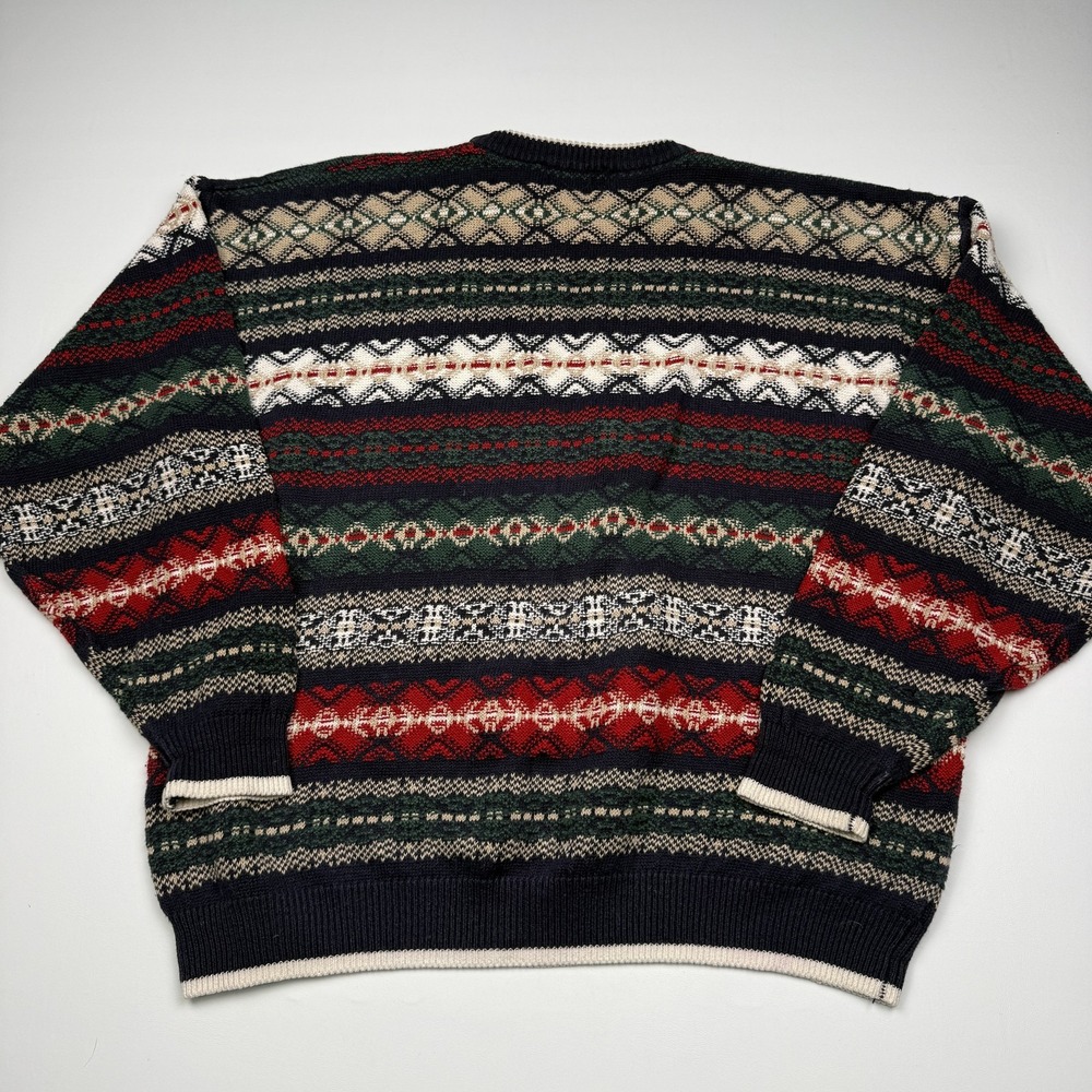 Vintage Cotton Traders Sweater Mens XL Multicolor Fair Isle Pullover Hong Kong - Picture 5 of 6